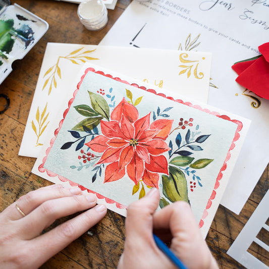 Poinsettia Holiday Card - Digital Kit
