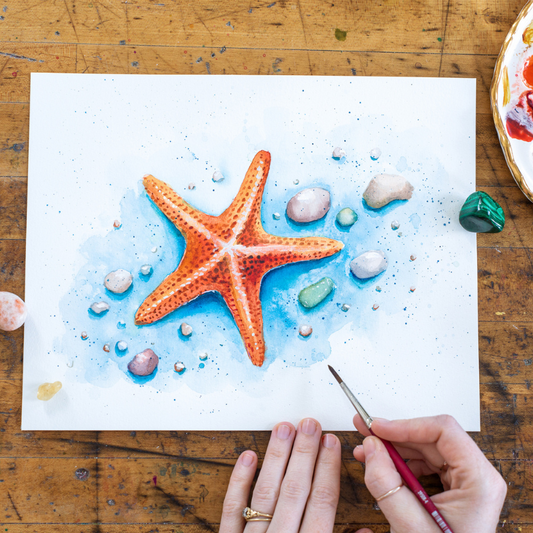 Watercolor Starfish - Digital Kit