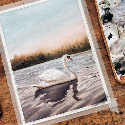 Watercolor Swan - Digital Kit