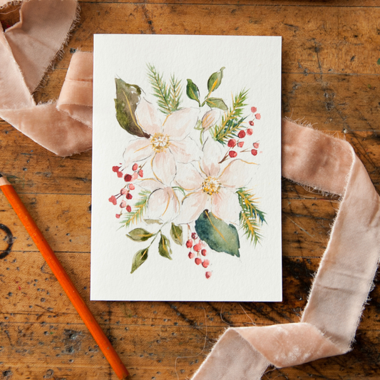 Christmas Roses Holiday Card - Digital Kit