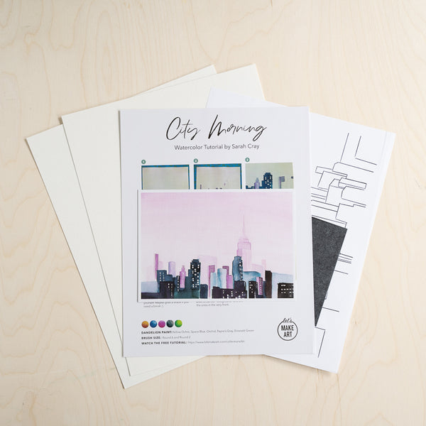 City Morning Watercolor Project Paper Pack– Let's Make Art