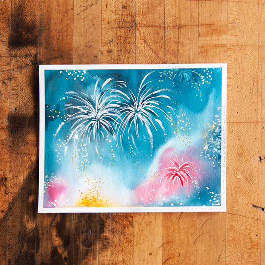 Watercolor Fireworks -Digital Kit